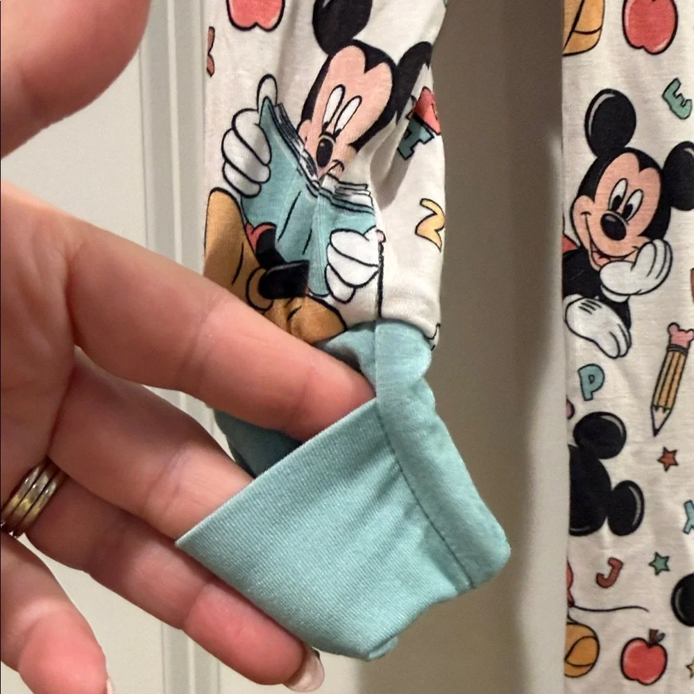Mickey at school Bamboo Kids One Piece Footie NWT size 6-12 months